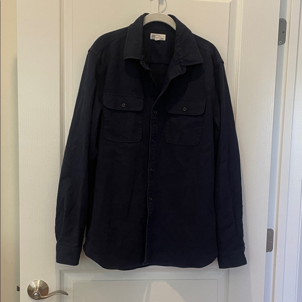 GAP Dark Navy Button-Front Shirt‎ Jacket